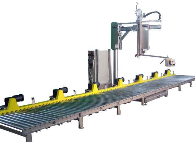 Pivot drum filling machine