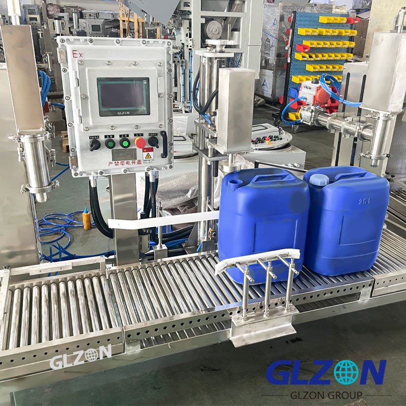 液體灌裝機,稱重灌裝機,定量灌裝機 Double Head Jerrycan Filling Machine