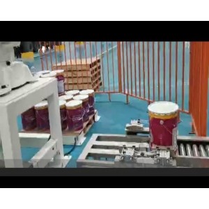 全自動桶裝機(jī)器人灌裝碼垛生產(chǎn)線