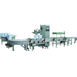 2 &ndash; Head In-line Automatic Net Weight Filling & Crimp Closing Machine for Gallon to Pail Containers with POP Fill Cart