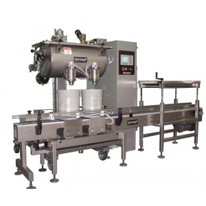 2 &ndash; Head In-line Automatic Net Weight Filling & Closing Machine for 1/2 Pint to Gallon Containers with POP Fill Cart