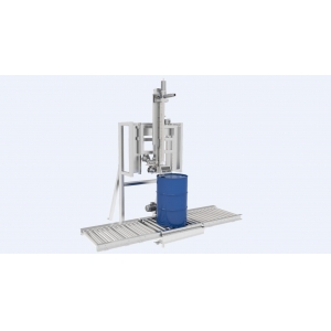 Semi-automatic filling machine for drums in line