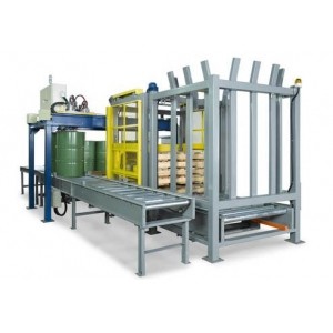 200升鐵桶碼垛，潤滑油、化工行業(yè)200L桶移載式碼垛機