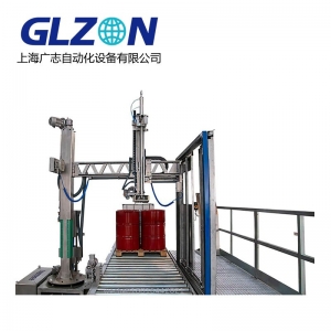 Semi-automatic filling machine for drums on pallet and IBC