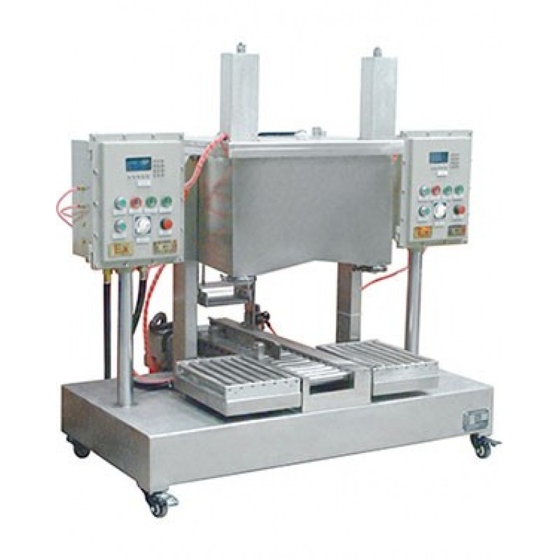 雙頭小桶自動壓蓋灌裝機